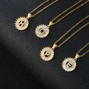 <span class=keywords><strong>2022</strong></span> mode initiale Alphabet lettre pendentif collier 18K plaqué or en acier inoxydable accessoire de fête cuivre bijoux Bijouterie - Product Image 4