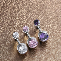 Fuxuan ASTM F136 titane Piercing bijoux fileté à l'intérieur du ventre Piercing incurvé haltère Piercing nombril anneau