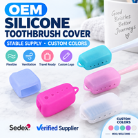 Étui de voyage portable en silicone durable pour brosse à dents, protège-têtes, ensemble de cinq pièces pour kits de camping, personnalisé, écologique