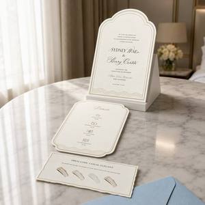 Cartes d'invitation de <span class=keywords><strong>mariage</strong></span> personnalisées, dorure à chaud, gaufrage, débossage, ensemble de papeterie d'invitation de luxe - Product Image 4