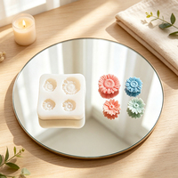 Moule en silicone platine 4 grilles motif tournesol, qualité alimentaire, pour bonbons, savon, résine, personnalisable ODM