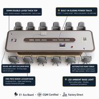 Mesa de Conferencia Ejecutiva con Superficie Deslizante de 50 mm, Riel Eléctrico USB E1, Tablero Anticolisión, Tamaño Personalizado, Escritorio para Sala de Juntas OEM