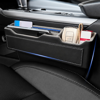 Organisateur universel en cuir PVC pour l'espace latéral du siège de voiture OEM, boîte de rangement avec support pour téléphone