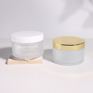 Miệng Rộng 200G Kích Thước Lớn Kem Lọ Frosted Rõ Ràng Rỗng Chăm Sóc Da Cơ Thể Thủy Tinh Chà Lọ Với Gasket Nắp Màu Trắng - Product Image 1