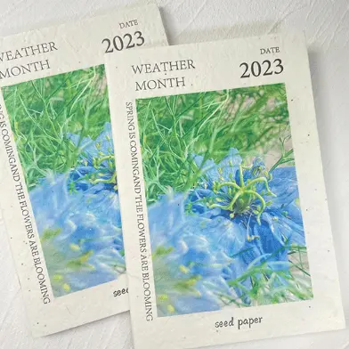 फूलों के बीज पौधे योग्य रीसायकल बायोडिग्रेडेबल पेपर उपहार ग्रीटिंग बीज टैग, थोक कस्टम प्रिंट पर्यावरण के अनुकूल धन्यवाद कार्ड