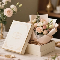 Boîte cadeau créative à fleurs en forme de cœur avec tiroir Boîte surprise à roses pour anniversaire ou anniversaire en papier durable