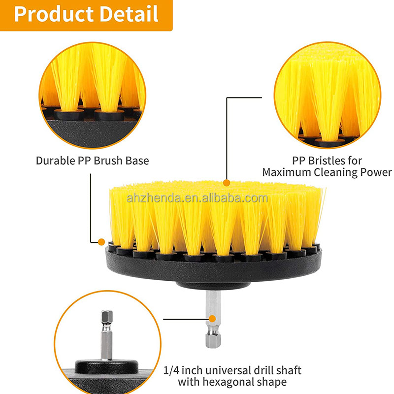 High Wear Resistance Drill Brush Set For Bathroom Cleaning 4 Pcs
