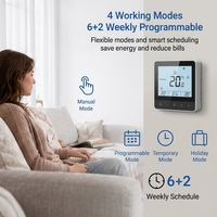 Termostato inteligente WiFi con pantalla táctil, controlador de temperatura programable para calefacción por suelo radiante, unidad de ventilador y aire acondicionado