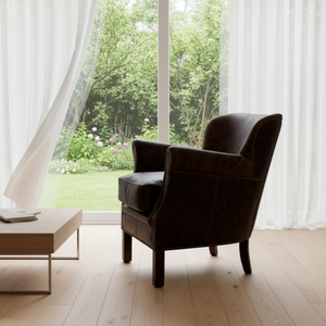 Ghế giáo sư trong cổ điển sâu nâu chính hãng da xì gà phòng ghế bành phòng khách giọng cong trở lại CuộN cánh tay Câu lạc bộ ghế - Product Image 4