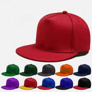 Gorras Planas de Hip Hop al por Mayor, 100% Algodón con Bordado de Logotipo Personalizado, 5 Paneles, Estilo Urbano, Unisex - Product Image 1