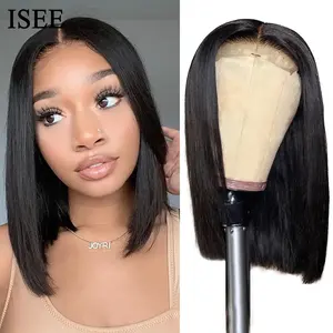 Cheveux humains malaisiens transparents, lisses, courts, type bob 6x4 pour perruque - Product Image 6