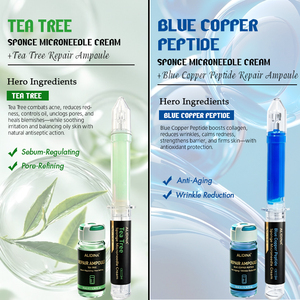 ALIDINA Set Krim Microneedle Spons 7 Paket dengan Ampul Perbaikan Serum Mikro Spikula Anti Penuaan Jerawat Perawatan Wajah Pengecil Pori GZ - Product Image 3