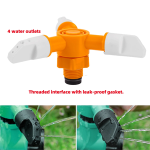 Rociadores de agua de césped de jardín de plástico giratorios automáticos de 3 vías de 360 grados con soporte de base - Product Image 4