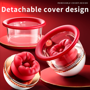 Jouet de masturbation féminin 3 en 1, grande bouche, succion du sein, léchage du mamelon, morsure clitoridienne, vibromasseur rose avec alimentation USB - Product Image 5