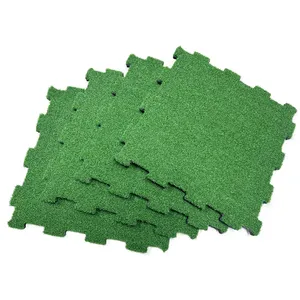 Новый дизайн, профессиональная переплетенная трава с резиновой плиткой для тренажерного зала