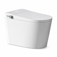 WC intelligent à poser au sol avec bidet intégré, siège chauffant, chasse d'eau automatique, télécommande et installation facile