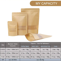 Sac en papier kraft autoportant en gros avec fenêtre transparente pour l'affichage de biscuits artisanaux et de produits de boulangerie