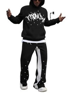 ชุดวอร์มผู้ชายแบบโอเวอร์ไซส์ แขนเสื้อแบบดรอปโชว์เดอร์ สกรีนโลโก้ตามสั่ง สไตล์แบ็กกี้ ผ้าฟลีซคอตตอน 100% ชุดลำลอง - Product Image 6