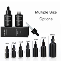 Flacon compte-gouttes en verre noir et or de luxe pour sérum et huile essentielle, vide, avec boîte, 1oz, 2oz, 20ml, 30ml, 50ml, 60ml, 100ml