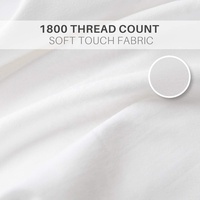 Parure de draps 4 pièces en microfibre de polyester 1800 fils, douce, sans plis, poches profondes de 16 pouces, hypoallergénique