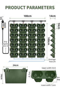 <span class=keywords><strong>Maceta</strong></span> de pared verde de 1 metro cuadrado, macetas verticales para jardín interior y exterior con riego y drenaje - Product Image 2