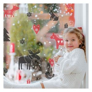 Autocollant de fenêtre de Noël, décoration animale hivernale pour les vitrines de maisons et de magasins festifs, cadeaux promotionnels - Product Image 1