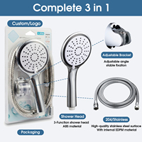 Fournisseur d'usine pour commandes en gros : Ensemble de douche à main haute pression et économie d'eau avec tuyau et support mural, conditionné en blister