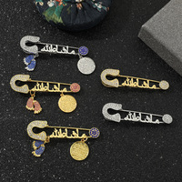 Broche Islamique Plaqué Or Épingles de Bébé Broche Empreintes Islamiques Musulmanes Broches de Noël pour Enfant