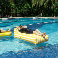 Chaise longue gonflable en gros avec housse en tissu, matelas flottant, flotteurs de piscine pliables, chaise longue gonflable