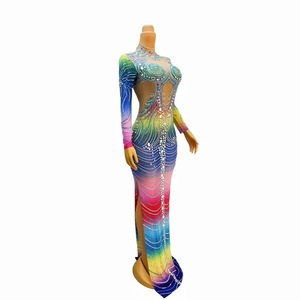 <span class=keywords><strong>Abito</strong></span> da sera con Glitter arcobaleno Maxi <span class=keywords><strong>abito</strong></span> da sera con decorazioni con perline <span class=keywords><strong>abito</strong></span> da ballo per festa di <span class=keywords><strong>laurea</strong></span> - Product Image 4