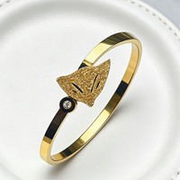 Gelang Kawat Baja Anti Karat Berlapis Emas 18K Model Simpul dengan Liontin Salib, Hati, dan Mata Kucing, Perhiasan Fashion Wanita, Grosir OEM ODM