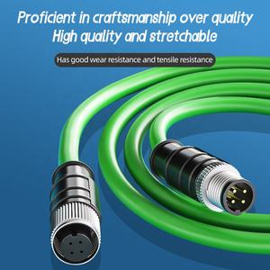 <span class=keywords><strong>Cable</strong></span> de conexión <span class=keywords><strong>Ethernet</strong></span> industrial flexible de 26AWG M12 de 4 pines, Gigabit 10Gbps Cat5e/Cat6a, para codificador <span class=keywords><strong>Siemens</strong></span>, servomotor, sensor Profinet - Product Image 3
