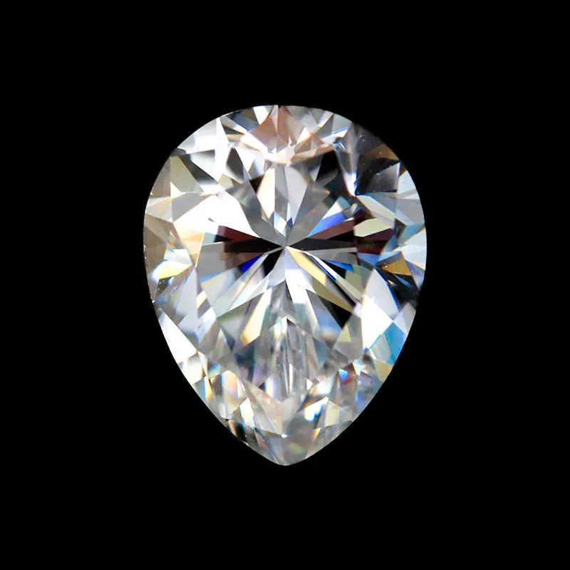 Moissanita-diamante desnudo, piedra de moissanita, en forma de gota, 12x16mm, corte brillante, DEF White, VVS1, Gema de claridad