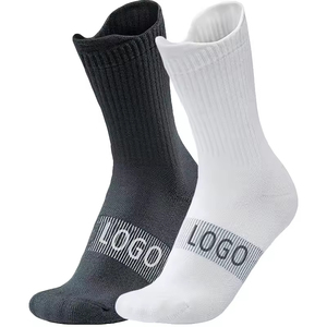 Chaussettes de course en bambou respirantes pour athlètes, chaussettes mi-mollet avec logo personnalisé, haute qualité, vente en gros - Product Image 1