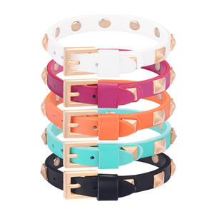 Küçük ve orta boy evcil hayvanlar için en çok satan <span class=keywords><strong>Pet</strong></span> inek derisi deri perçin yaka, çok renkli - Product Image 2