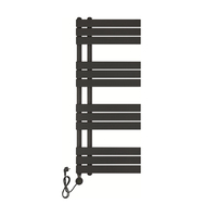 Chauffe-serviettes électrique mural à vente chaude avec technologie de chauffage double liquide/fil sec et thermostat, revêtement en poudre noire