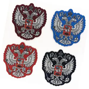 Customization Different Color Russian flag National Emblem Patch pilot people of Russia Iron on patches golden two-headed eagle