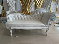 Chaise de luxe royale en cuir blanc pour canapé King Throne de mariage