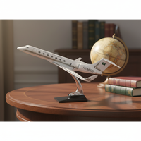 GULFSTREAM G550 HZ-MS05 AIR SUADI Résine 30cm Échelle 1:100 Livraison personnalisable Support en bois Modèle de jet privé