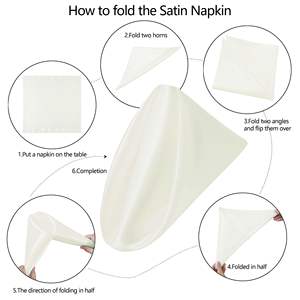 Utopia Home Alternativas Servilletas de satén marfil 43x43cm Diseño de borde sin costuras para decoración clásica del banquete de boda - Product Image 3