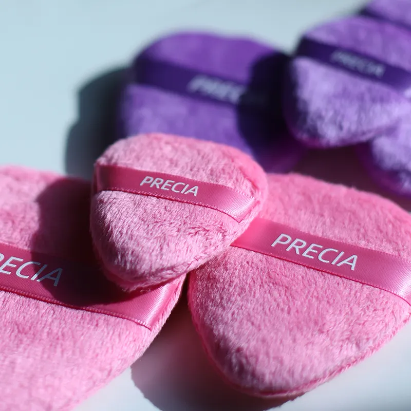 Pinkz Purple Velour Makeup Face Puff Collection Drop Shape/Triangle Powder Puff For Loose Powder  Liquid foundation 