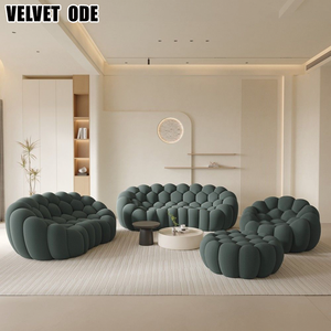 Divano Trendy 3D Tufted Bubble in Tessuto Morbido Felpato, Layout Personalizzabile OEM per <span class=keywords><strong>Arredamento</strong></span> Interno <span class=keywords><strong>di</strong></span> Caffè e Club - Product Image 2