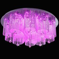 Lustre en cristal en forme de goutte de pluie IP65, luminaire de plafond LED décoratif d'intérieur pour mariage, hôtel, chambre à coucher, salon - En solde