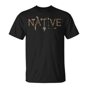Camiseta Nativa Americana Negra para Hombre, Talla Grande, Diseño Orgullo Indígena - Product Image 1