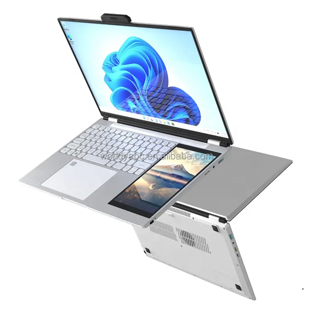 Dual Screen Touch 15.6" + 7" IPS Intel Business 16GB RAM 128/256/512GB 1TB SSD Windows 11 Laptop For Business