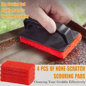 <span class=keywords><strong>Kit</strong></span> de nettoyage de plaque chauffante pour Blackstone avec <span class=keywords><strong>pierre</strong></span> de gril, grattoir de plaque chauffante, gants de nettoyage <span class=keywords><strong>en</strong></span> caoutchouc et tampons à récurer pour plaque chauffante - Product Image 4