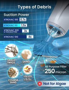 Aspirateur de <span class=keywords><strong>piscine</strong></span> sans fil portatif avec perche de 6 pieds, 2 têtes de brosse, nettoyage ciblé pour piscines creusées, spas et bains à remous, rechargeable, autonomie de 60 minutes, portée de 20 pieds - Product Image 4