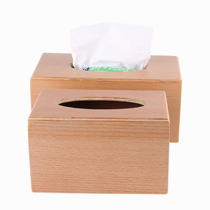 Boîte à mouchoirs en bois de hêtre, design moderne, rangement de bureau pour salon, mouchoirs à tirer - Product Image 1