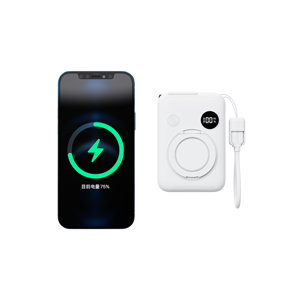 Power Bank with AC Wall Plug and Magnetic Wireless Charging, 22.5W Fast Charging Portable <b>Charger</b> with Retractable <b>Cables</b> - Product Image 6