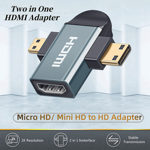 Vỏ Nhôm Mạ Vàng Hai Trong Một Micro HDMI + Bộ Chuyển Đổi Mini HDMI Nam Sang HDMI Nữ - Product Image 2